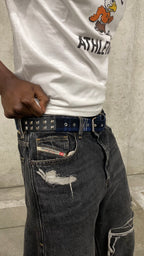 Plaid Studded Belt