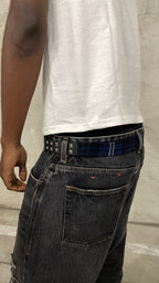 Plaid Studded Belt